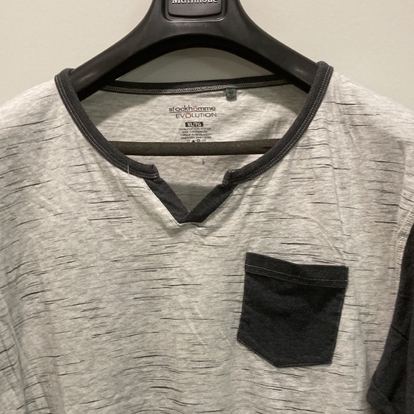 STOCKHOMME Evolution Grey Long Sleeve T-shirt with chest pocket XL - Picture 4 of 9